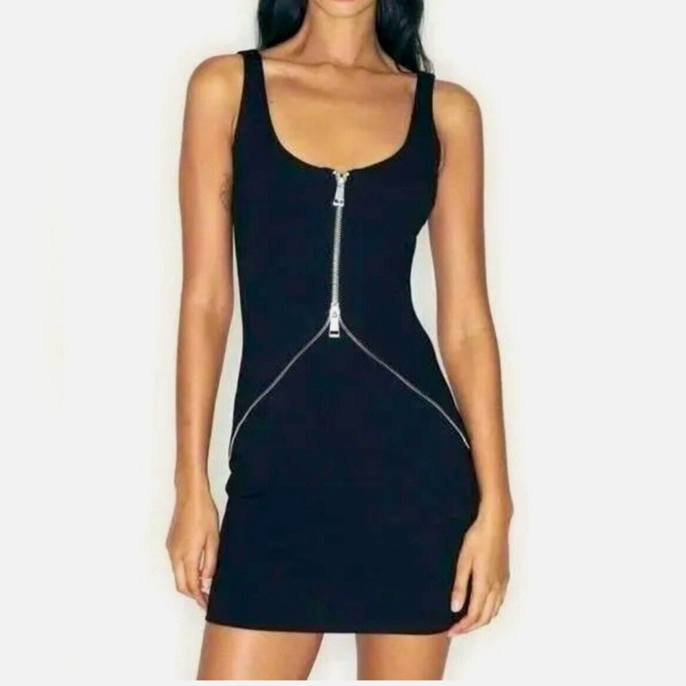 Zara Blue Bodycon Mini Dress with Scoop Neck